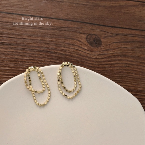 Fashion Earring/ S925 Silver Needle/ 14K Gold Plated - Picture 8 of 8